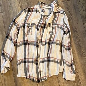 Plaid Button-Up Shirt
